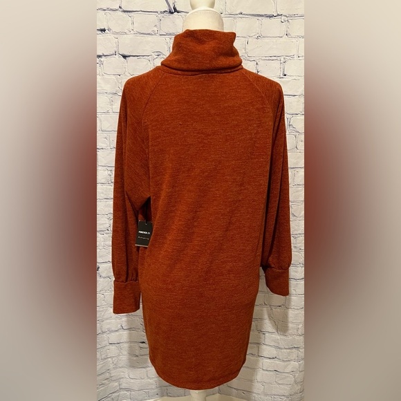 Forever 21 Contemporary Oversized Burnt Orange High Neck Sweater/dress Large - Picture 4 of 7